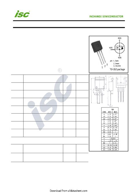 IRF530NL Datasheet 1 2 Pages ISC Isc N Channel MOSFET Transistor