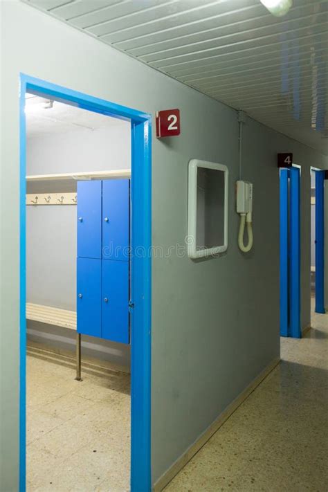 Sports Locker Room With Lockers And Bench Stock Photo Image Of