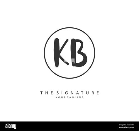 K B Kb Initial Letter Handwriting And Signature Logo A Concept Handwriting Initial Logo With