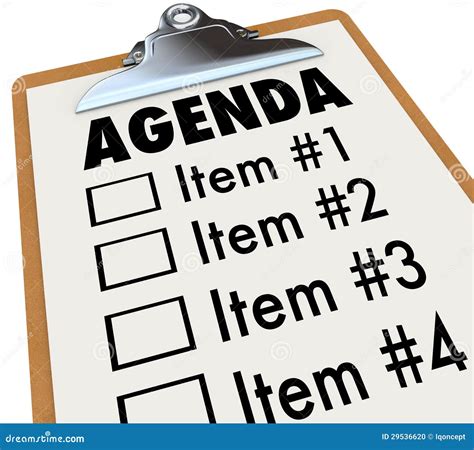 Agenda On Clipboard Plan For Meeting Or Project Stock Illustration