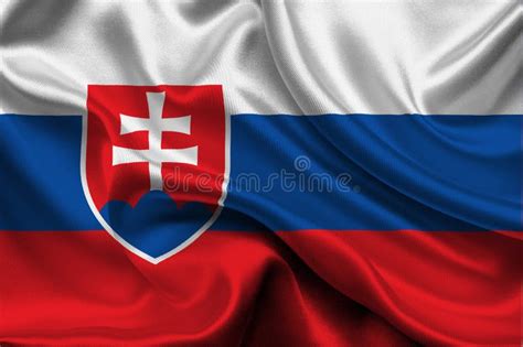 High Detailed Flag Of Slovakia National Slovakia Flag Europe Stock