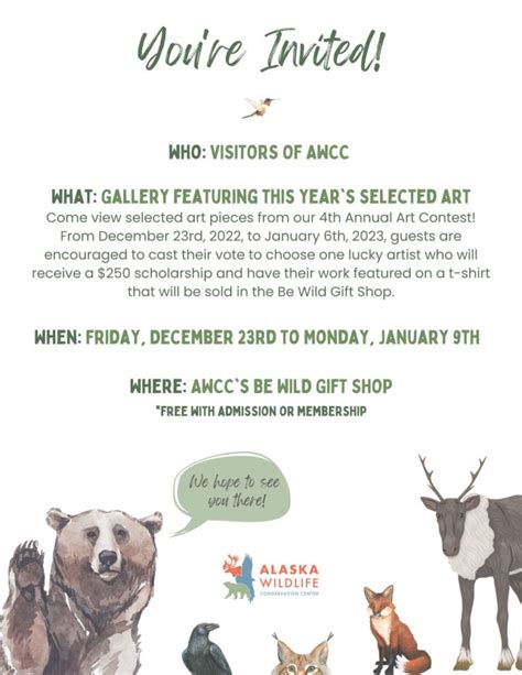 You're Invited - 4th Annual Art Contest Gallery - Alaska Wildlife ...