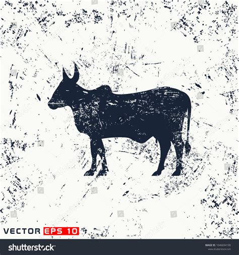 Vector Indian Cow Silhouette View Side Stock Vector (Royalty Free ...