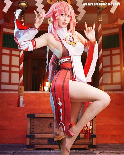 Game Genshin Impact Guuji Yae Miko Cosplay Costume