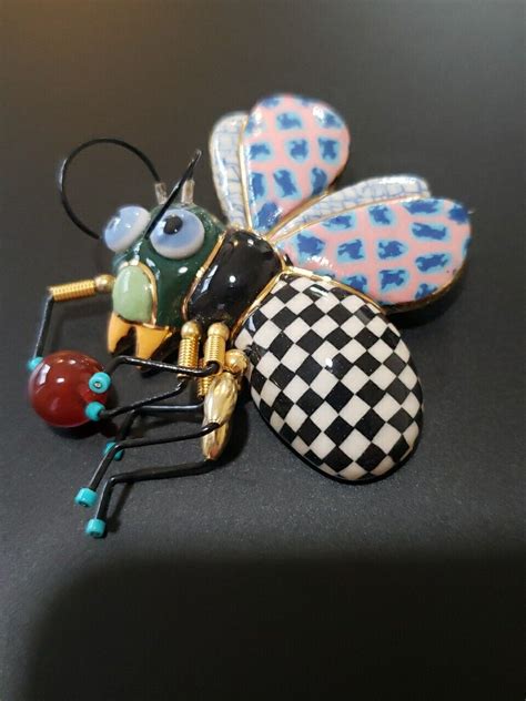 Cynthia Chuang Jewelry Handcrafted Porcelain Beaded Fly Bug Insect