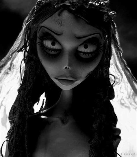 The Corpse Bride Is Staring Into The Camera With Her Eyes Wide Open And