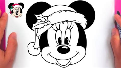 How To Draw Minnie Mouse As Santa Claus Easy Step By Stepdeseneaza Pe