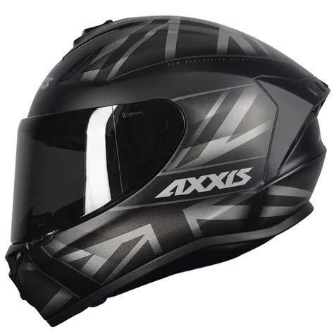 Capacete Axxis Draken UK Fosco Preto Cinza