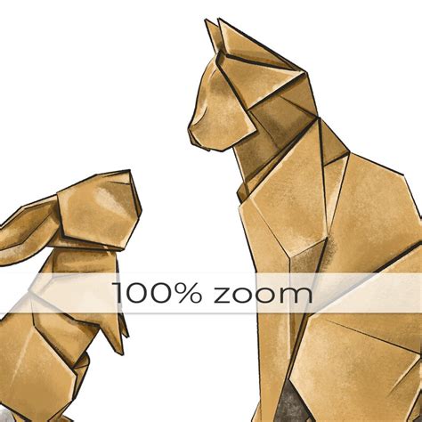 Origami Art Clipart Illustration Cat Clipart Bunny Clip Art Etsy