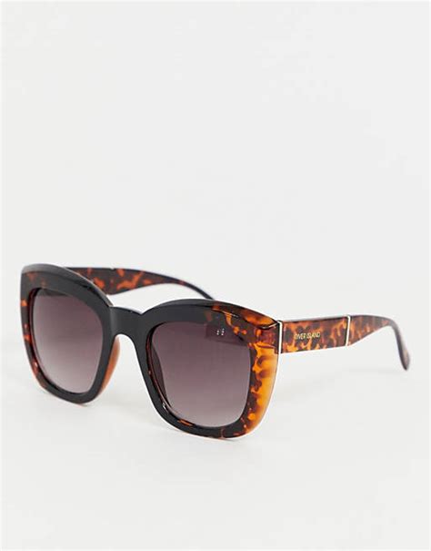 River Island Oversized Sunglasses In Tortoiseshell Asos