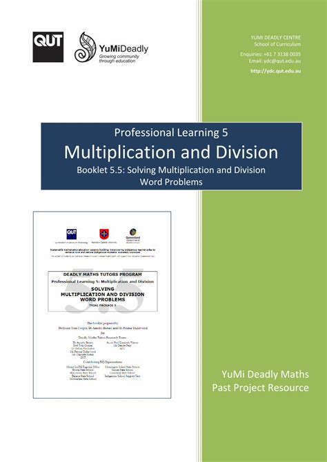 Pdf Professional Learning Multiplication And Division