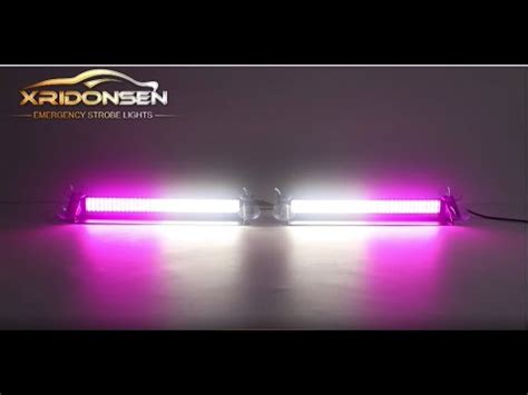 Xridonsen Purple White Dash Strobe Light Bar Emergency Windshield