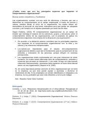 Comportamiento Organizacional foro semana 1 docx Cuáles crees que