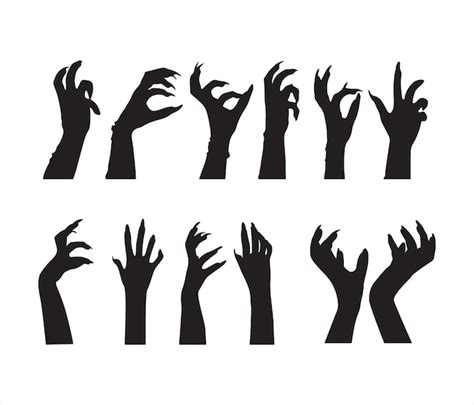 Premium Vector Vector Creepy Zombie Hands Silhouette Lambs Stick Out