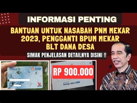 Bantuan Nasabah Pnm Mekar Senilai Ribu Cair Juni Pengganti