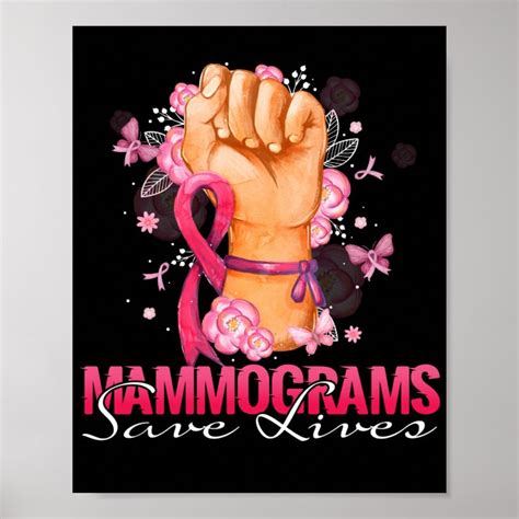 Mammograms Save Lives Breast Cancer Awareness Poster Zazzle