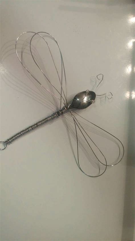 Dragonfly From A Wire Whisk Wire Hanger Crafts Bead Crafts Diy Garden