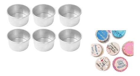 Kit 6 Formas Bento Cake Fundo Fixo 8x5cm Alumínio Naked Cake Parcelamento sem juros