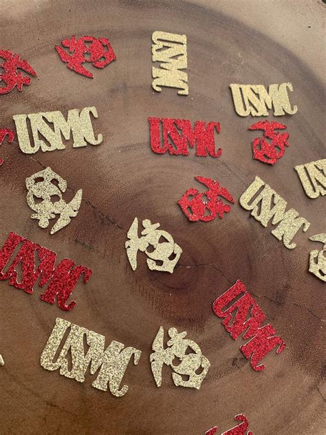 USMC AND Emblem Table Confetti. Marine Confetti Party Decor USMC