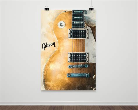 Affiche Guitare Gibson Les Paul Poster Gibson Les Paul Etsy