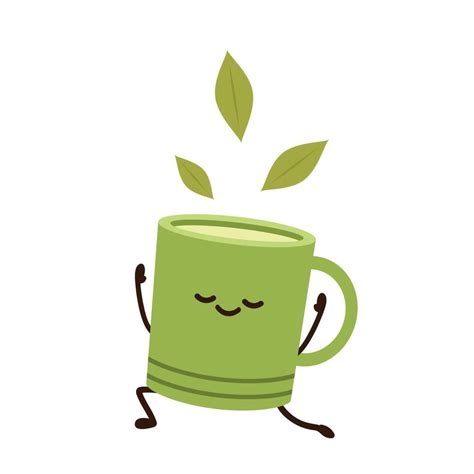 Green tea cup . Matcha cup. Green coffee cup character design. 46537908 ...