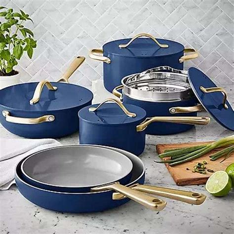 Members Mark 11 Piece Modern Ceramic Cookware Set Navy Dutch Goat