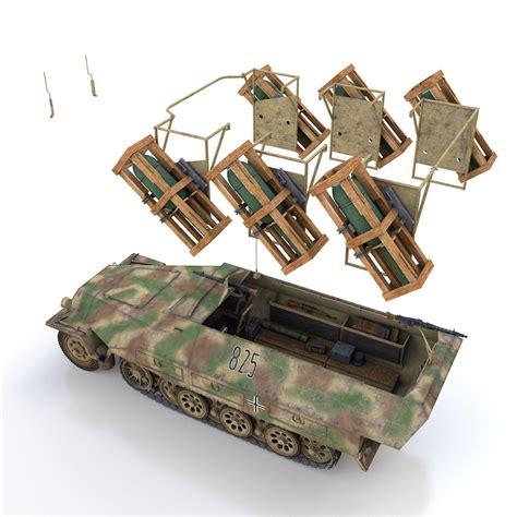 SD KFZ 251 1 Ausf D Stuka Zu Fuss 825 3D Modell 129 3ds C4d