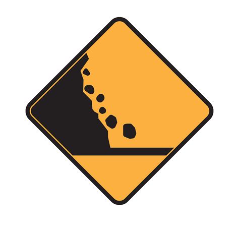 Traffic Sign Icon Landslide Prone Sign Vector Art At Vecteezy