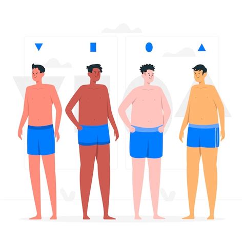 Free Vector Types Of Male Body Shape Concept Illustration