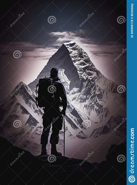 Mount Everest Mountain Climber Stock Illustration Illustration Of