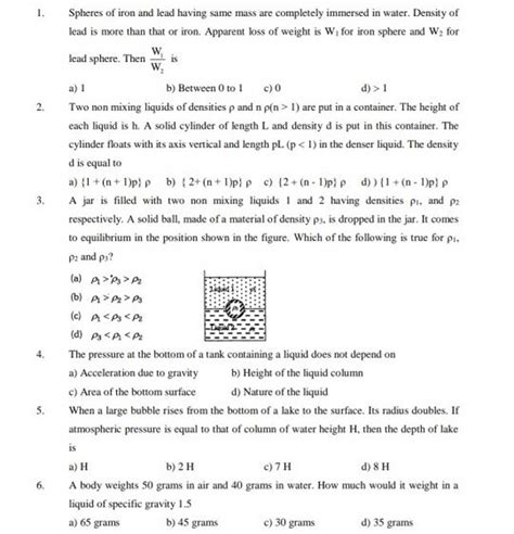 A Jar Is Filled With Two Non Mixing Liquids And Having Densities