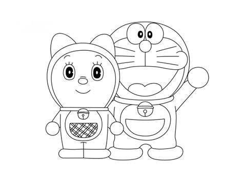 Mẫu tranh tô màu Doraemon đáng yêu dễ tải in nhất