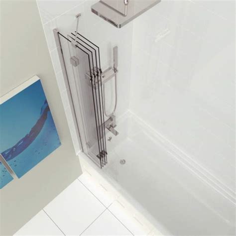 Kudos Inspire Frameless 4 Panel Folding Bath Shower Screen 950 X