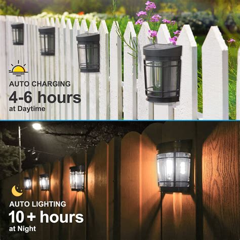 Aulanto Solar Fence Lights Bright 8 Pack Waterproof Fence Solar Lights