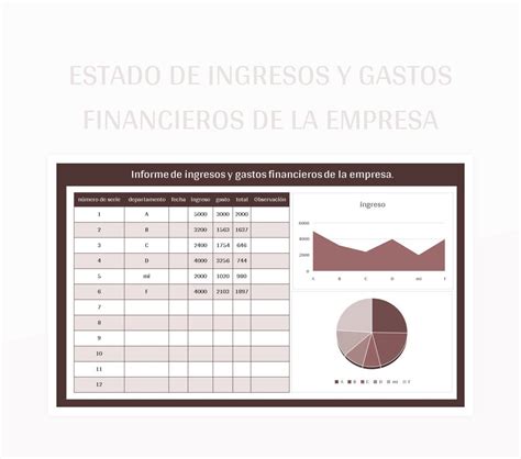 Plantilla De Excel Estado De Ingresos Y Gastos Financieros De La