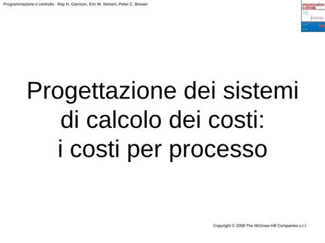 PDF Progettazione Dei Sistemi Di Calcolo Dei Costi I Costi