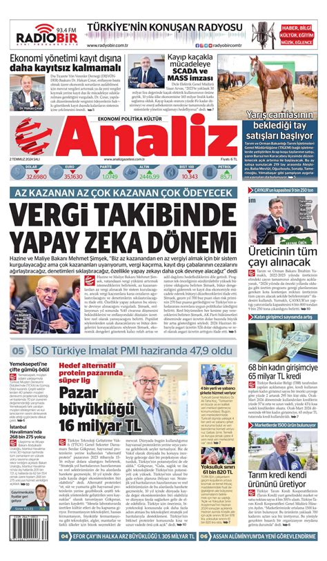 Analiz Gazetesi Analiz Man Et Oku Haberler Temmuz