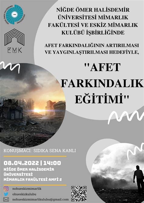 Niğde Ömer Halisdemir Üniversitesi Mimarlık manset Afet Farkındalık