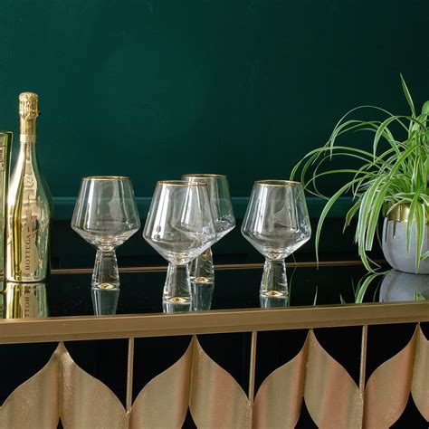 Timeless Gold Rim Gin Glasses Set Of 4 Audenza