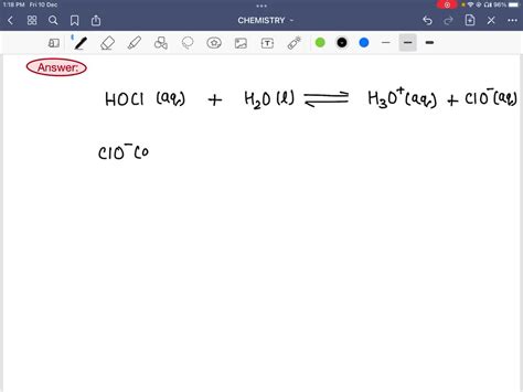 SOLVED Write The Balanced Reaction Of Hypochlorous Acid 47 OFF