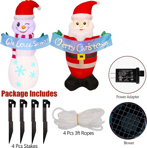 Buy Juegoal Set Of 2 Christmas Inflatables Lighted Santa Claus And