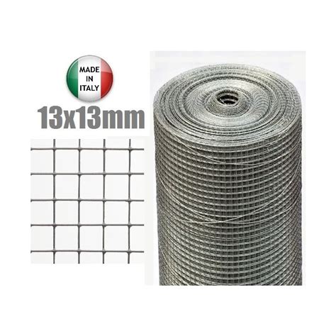 25mt ROTOLO RETE METALLICA MINI ZINCATA MAGLIA Mm13X13 FILO Mm1 0