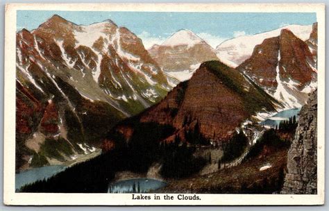 Vtg Alberta Canada Lakes in the Clouds Along Canadian Pacific Railroad Postcard | Canada ...