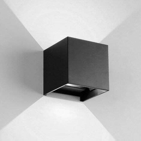 Applique Lampada Da Parete Muro Design Moderno Con Led Cob Cubo W Nero