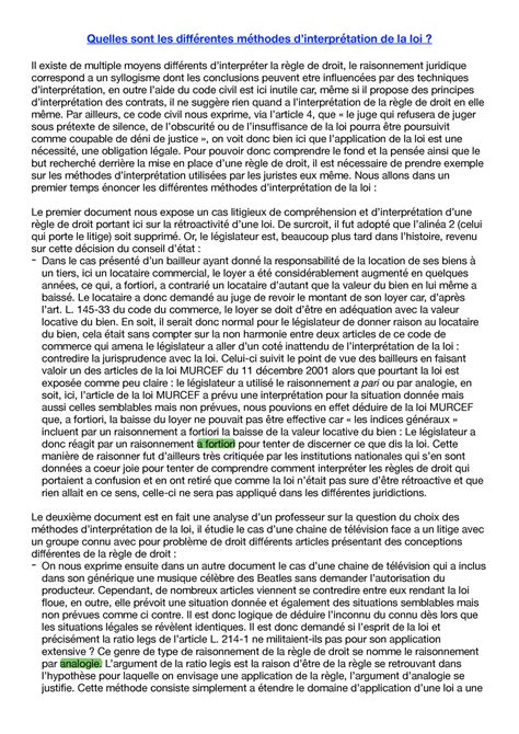 M Thode Interpr Tation De La Loi Quelles Sont Les Diff Rentes