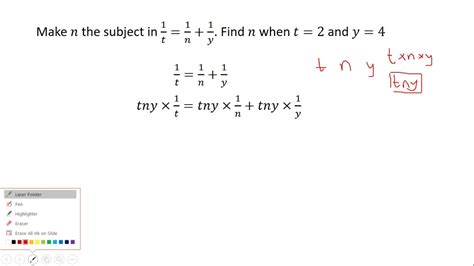 Changing The Subject Of Equations With Fractions Youtube