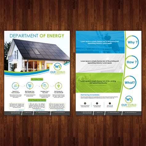 Elegant Playful Solar Energy Flyer Design For A Company By Creative