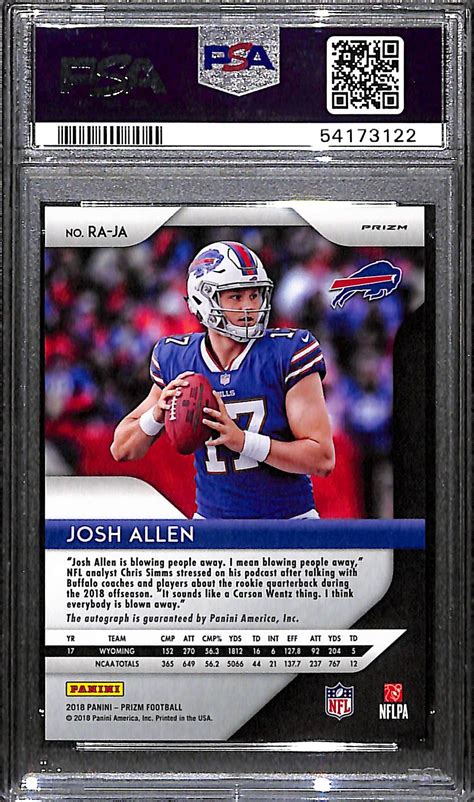 Lot Detail 2018 Panini Prizm Josh Allen Autographed Rookie Card