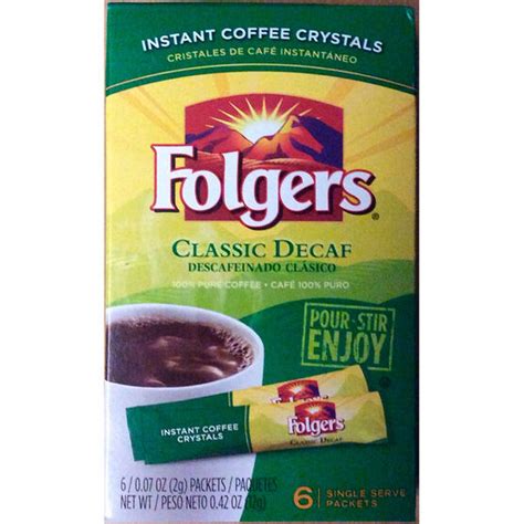 Folgers Instant Coffee - Classic Decaf - 6's | London Drugs