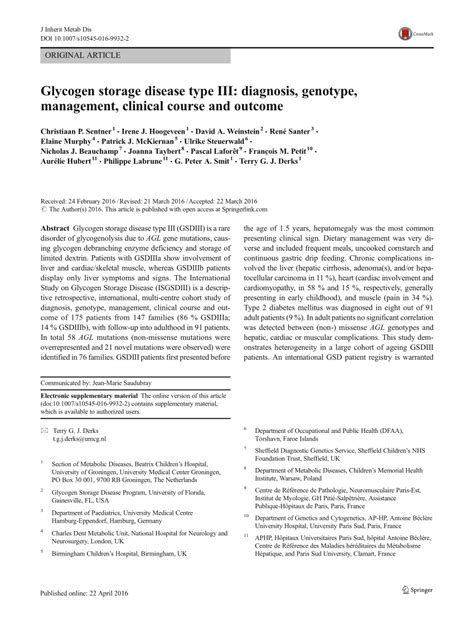 PDF Glycogen Storage Disease Type III Diagnosis Genotype